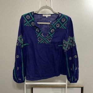 Embroidered Blue Blouse